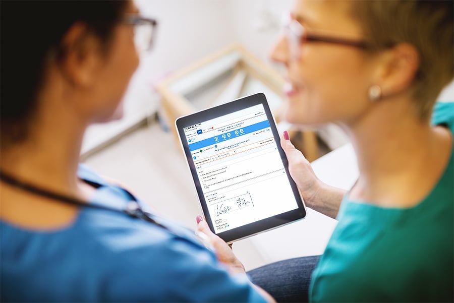 Clinical Edge captures patient signature during home health visit